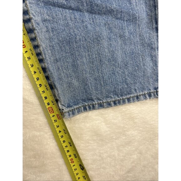 True Religion Jeans Mens Light Blue Size 31 x 32 with Red Stitch Made In USA Y2K - Picture 6 of 11